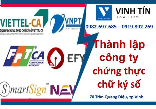 Thành lập công ty chứng thực chữ ký số tại Nghệ An