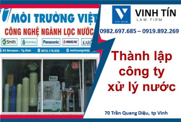 Thành lập công ty xử lý nước tại Nghệ An
